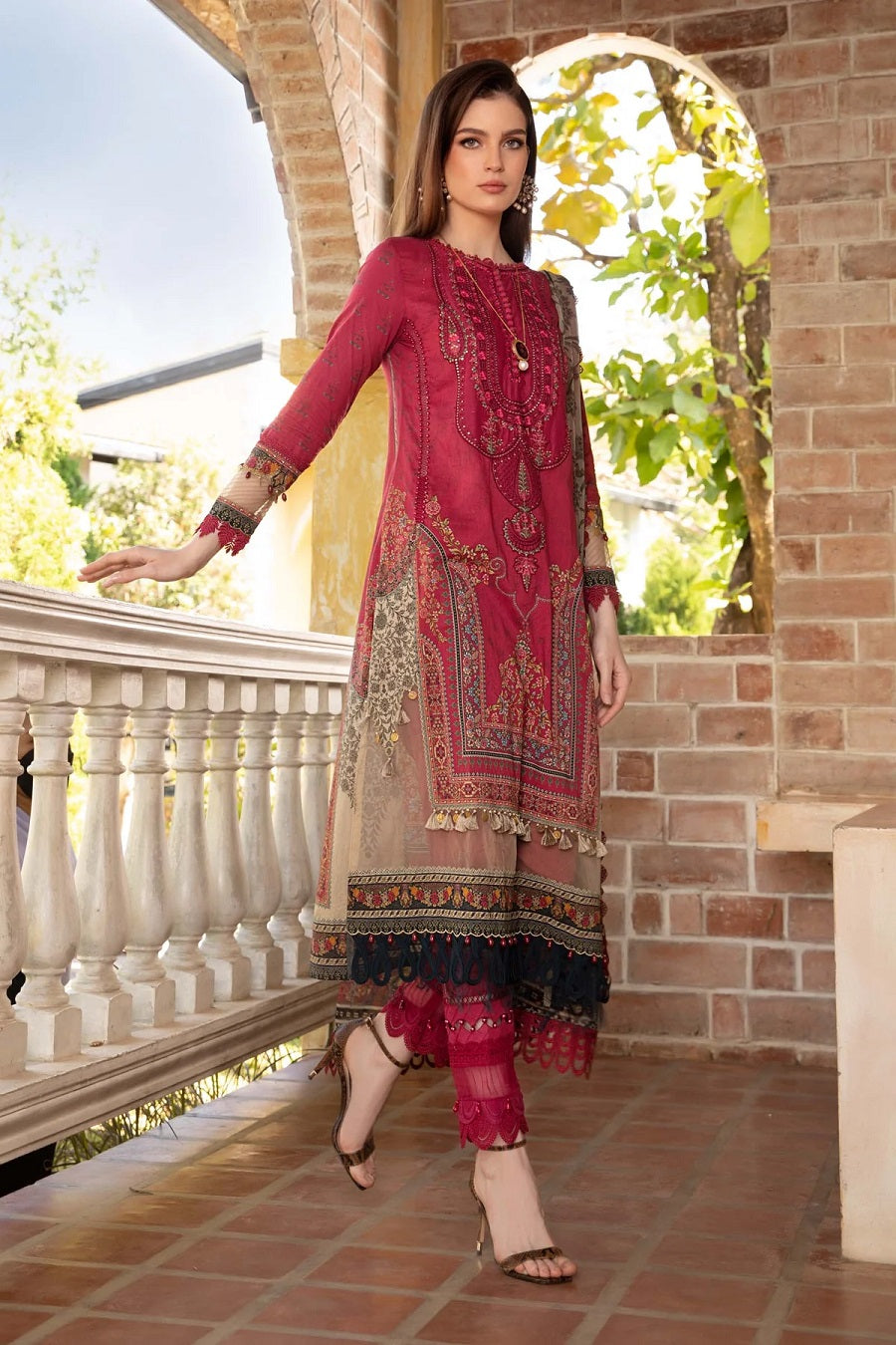 Maria B Red Embroidered Luxury Lawn Collection Replica