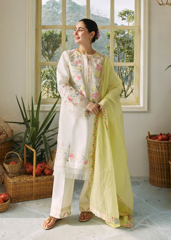 Zara Shahjahan White Luxury Lawn Collection Replica