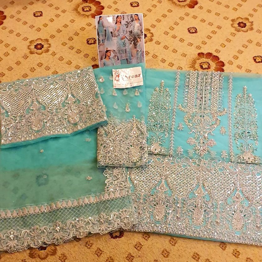 Akbar Aslam Mint Green Exclusive Collection Net Replica