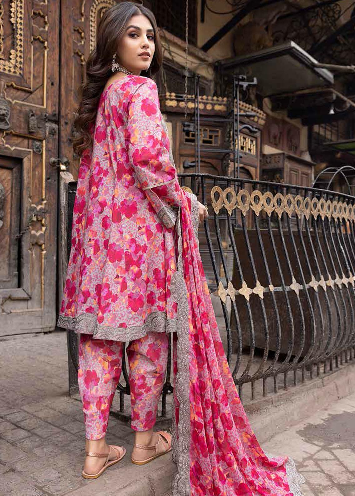 Charizma Pink Swiss Luxury Lawn Collection Replica