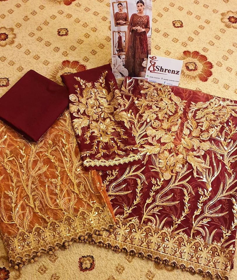 Iznik Maroon Exclusive Chiffon Replica