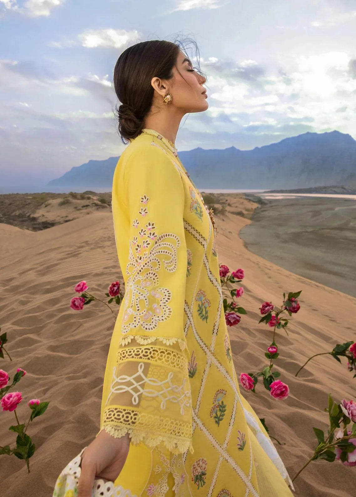 Crimson Yellow Luxury Lawn Collection Replica