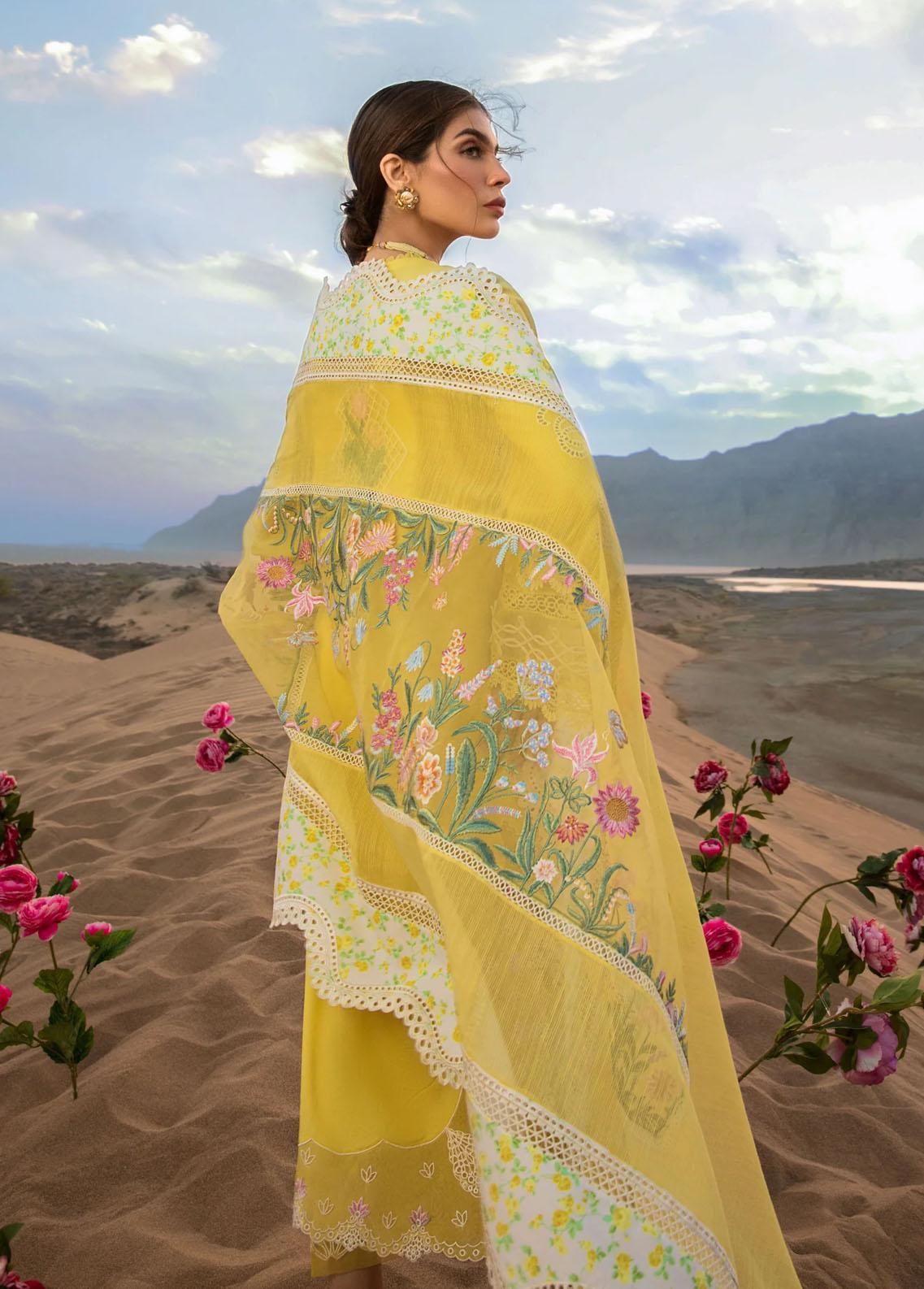 Crimson Yellow Luxury Lawn Collection Replica