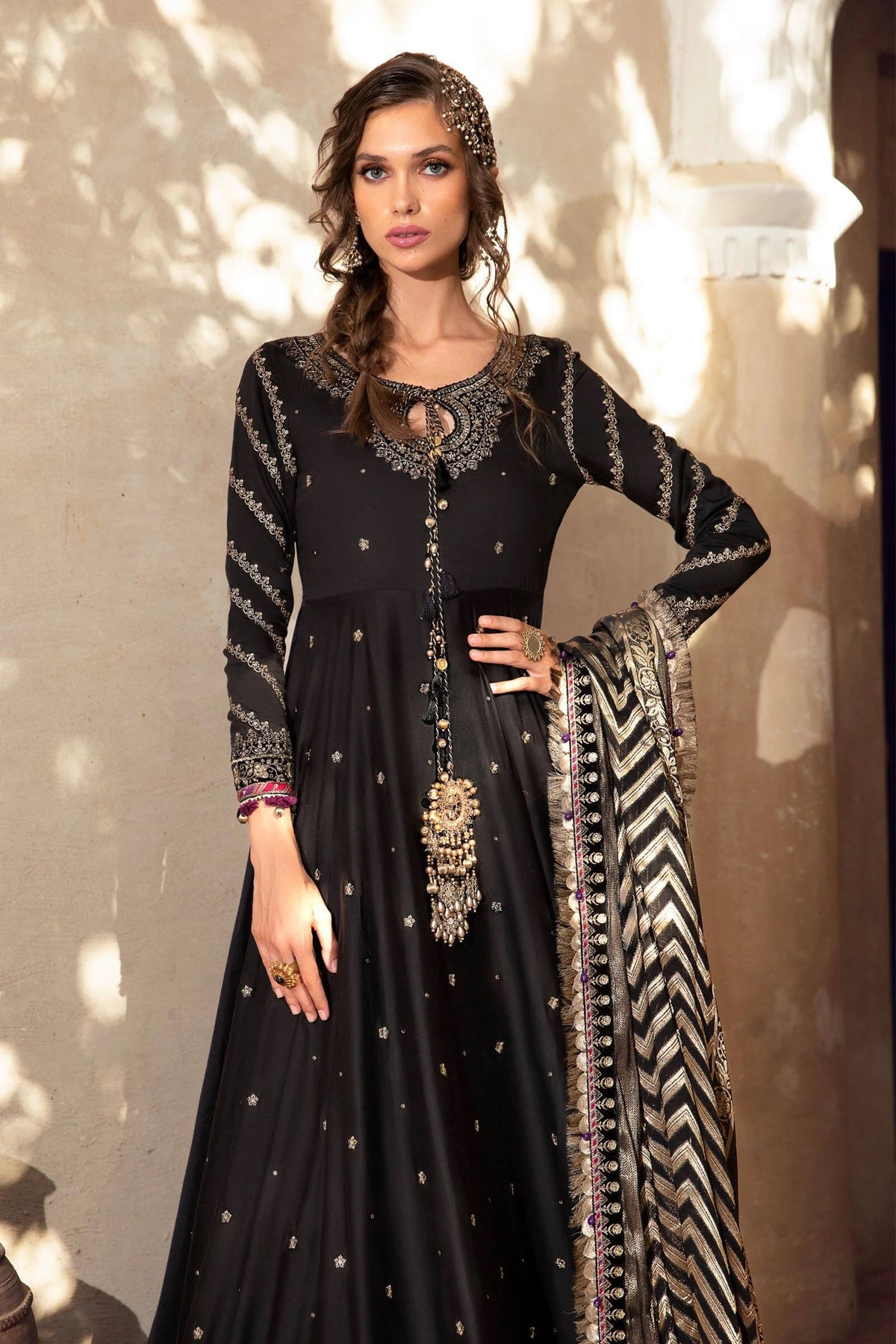 Maria B Black Bridal Collection Silk Replica