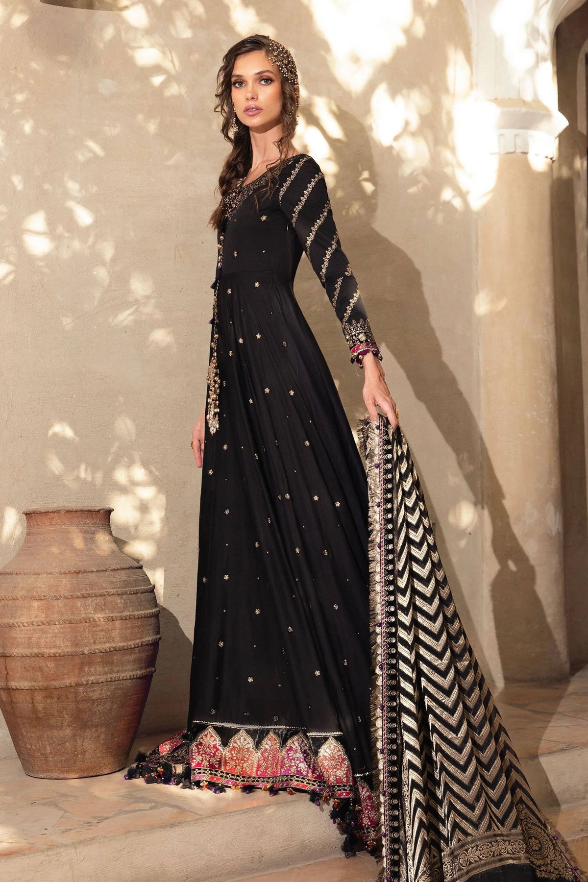 Maria B Black Bridal Collection Silk Replica