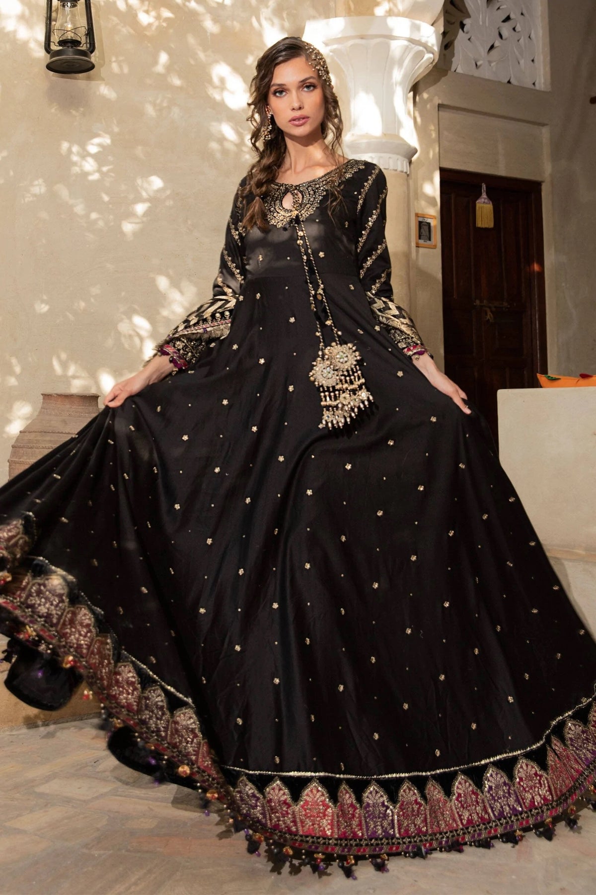 Maria B Black Bridal Collection Silk Replica