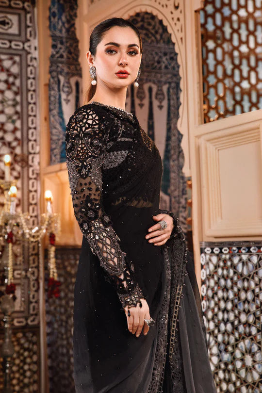 Maria B Black Net Saree Collection Replica