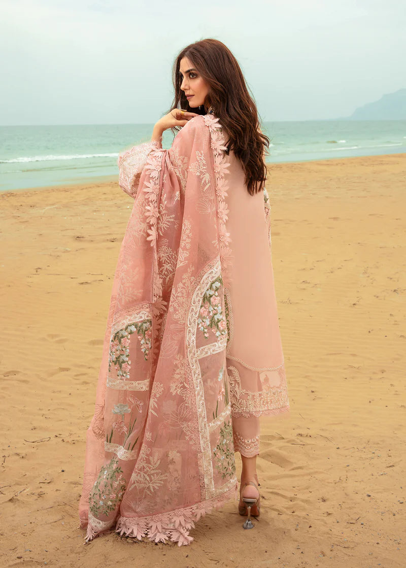 Saira Shakira Peach Luxury Lawn Collection Replica