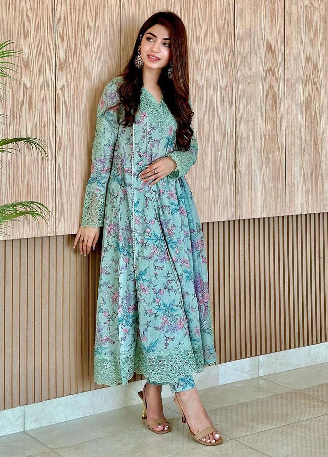 Iznik Green Printed Lawn Collection Replica