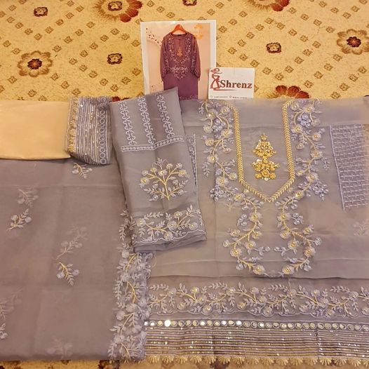 Agha Noor Grey Formal Collection Organza Replica