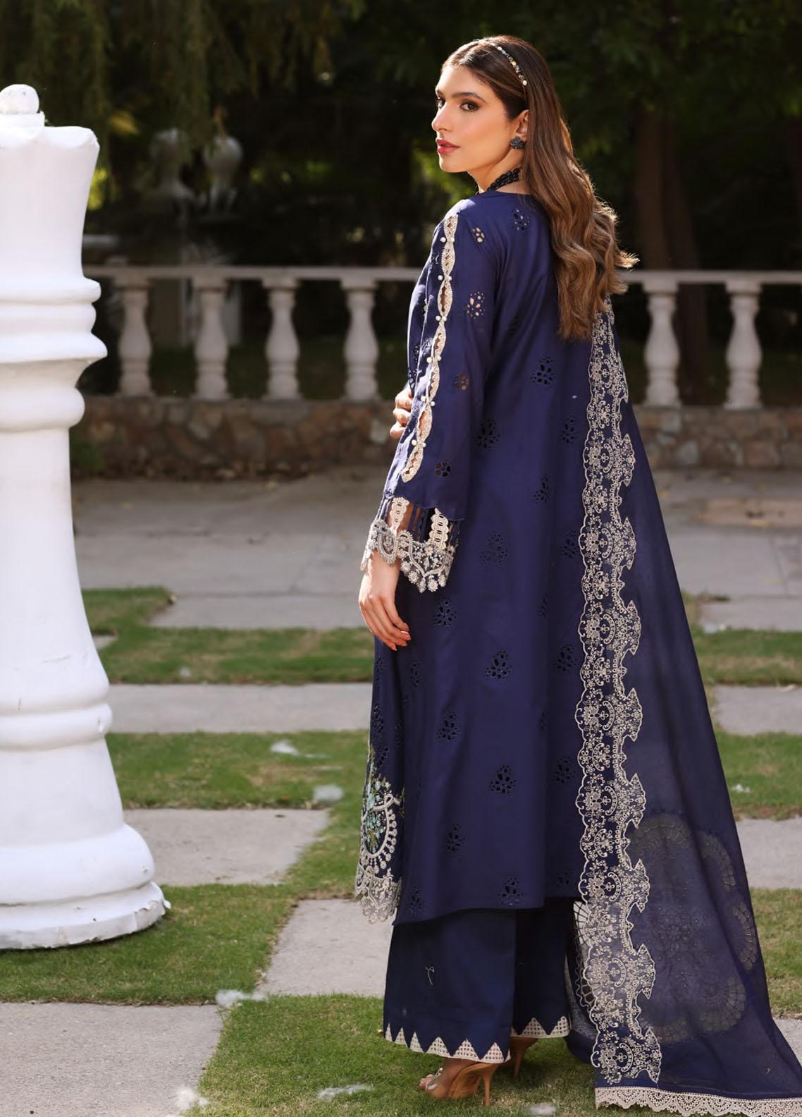 Elaf Navy Blue Luxury Lawn Replica