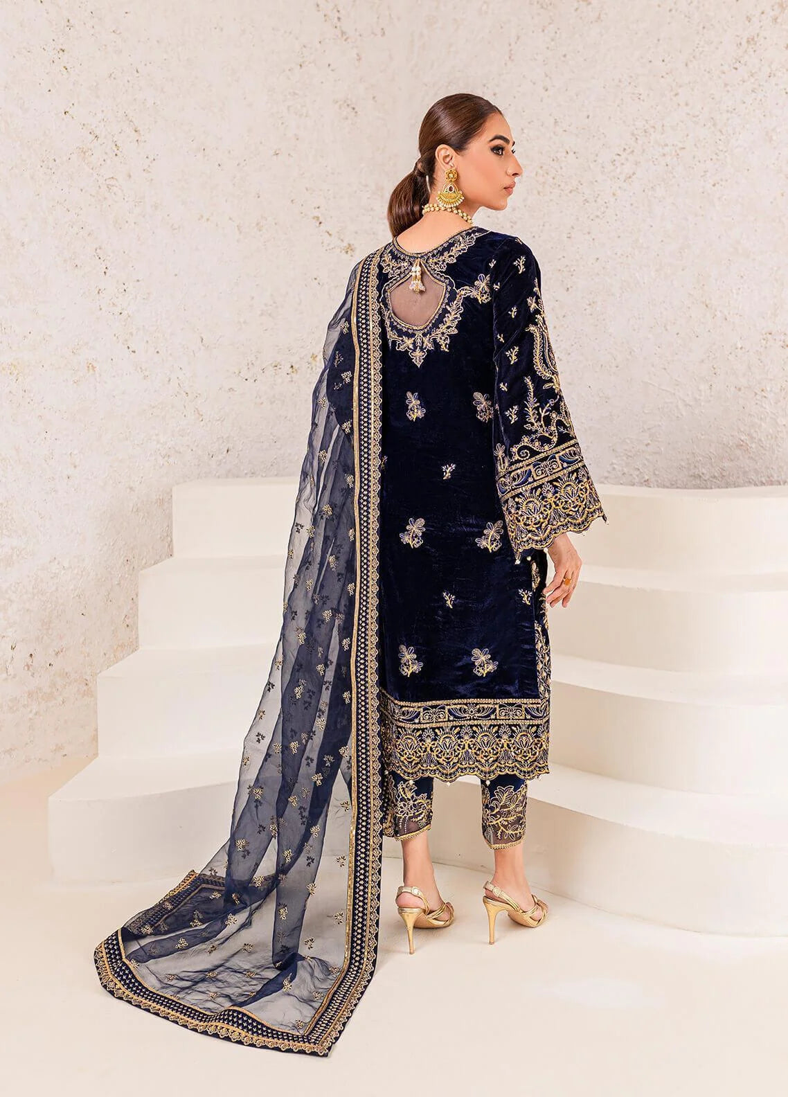 Gulaal Blue Formal Collection Velvet Replica