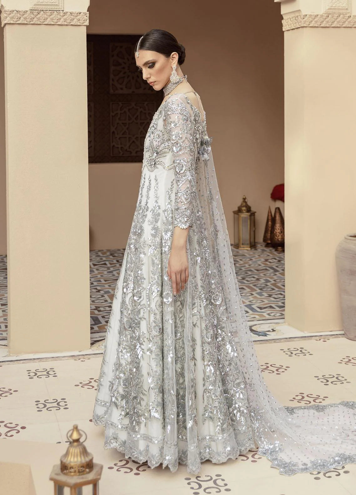 Imrozia White Bridal Collection Net Replica