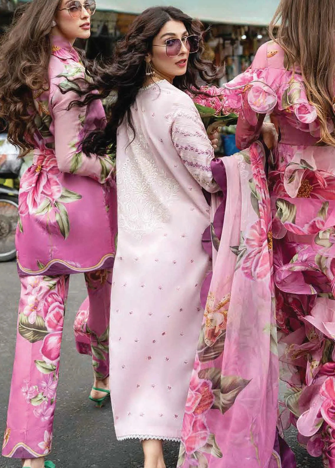 Mushq Lawana Pink Luxury Lawn Collection Replica