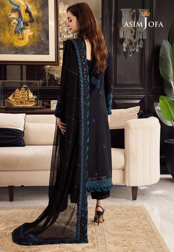 Asim Jofa Black Chiffon Formal Collection Replica