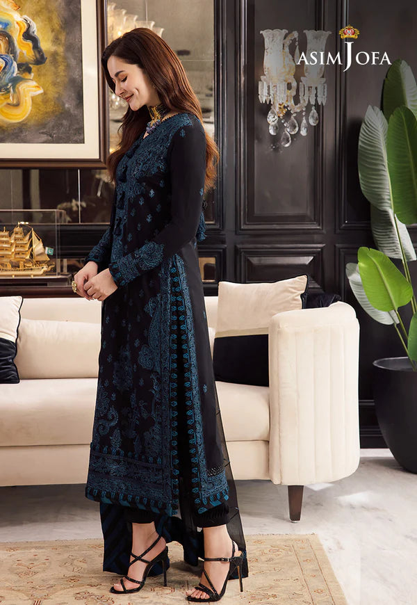 Asim Jofa Black Chiffon Formal Collection Replica