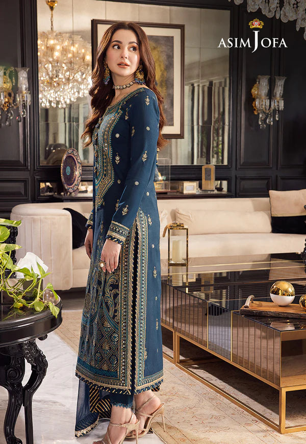 Asim Jofa Navy Blue Formal Collection Chiffon Replica