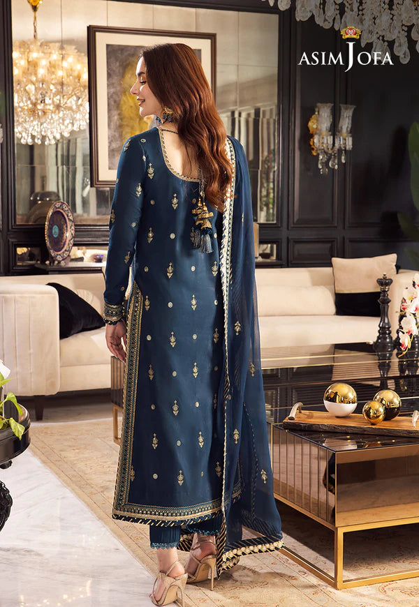 Asim Jofa Navy Blue Formal Collection Chiffon Replica