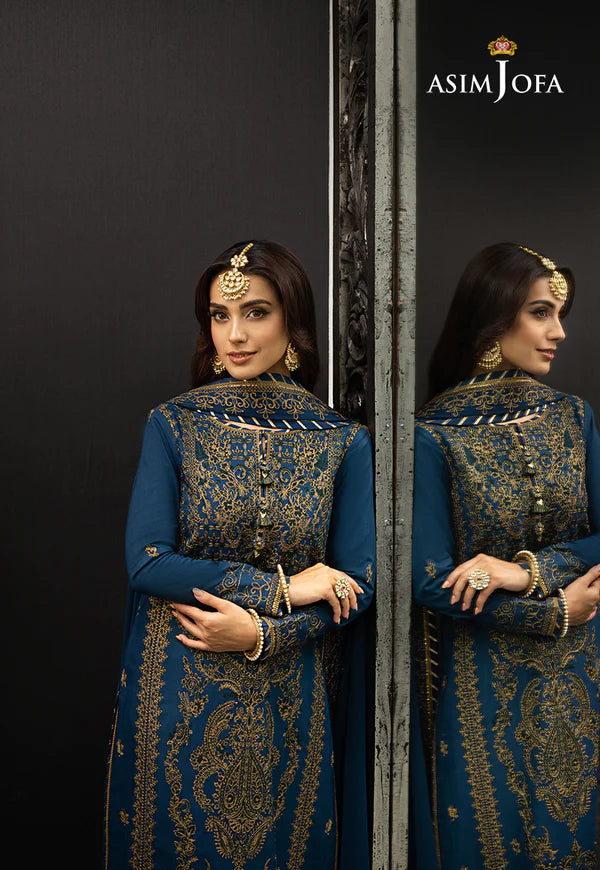 Asim Jofa Blue Formal Collection Chiffon Replica