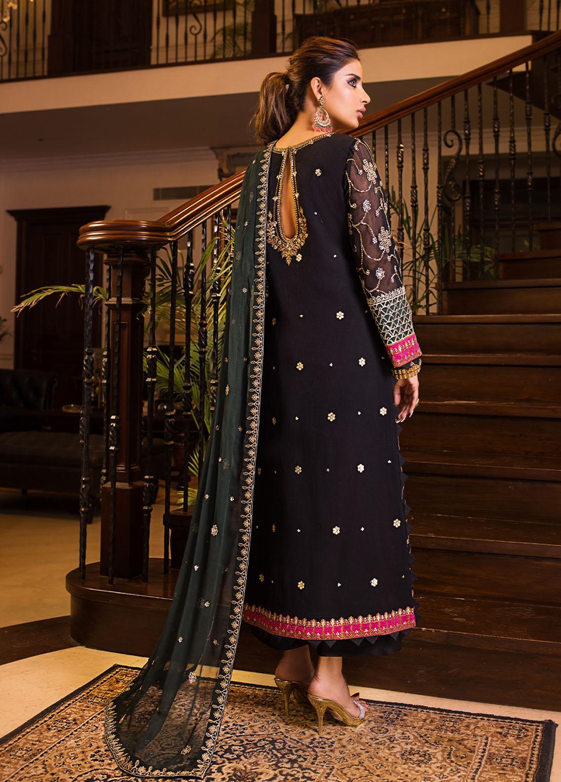 Asim Jofa Black Formal Collection Chiffon Replica