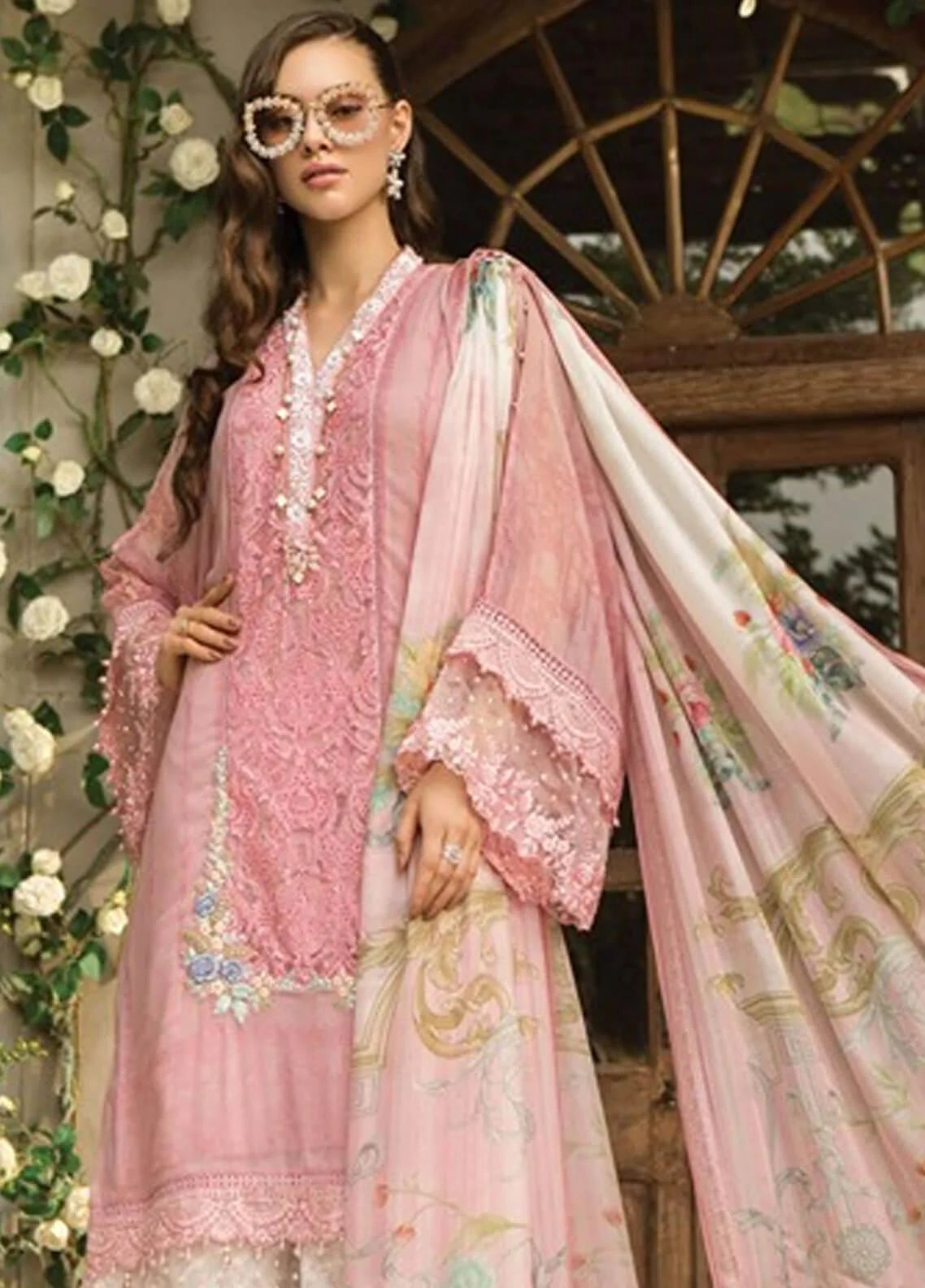 Maria B Pink Printed Lawn Collection Replica