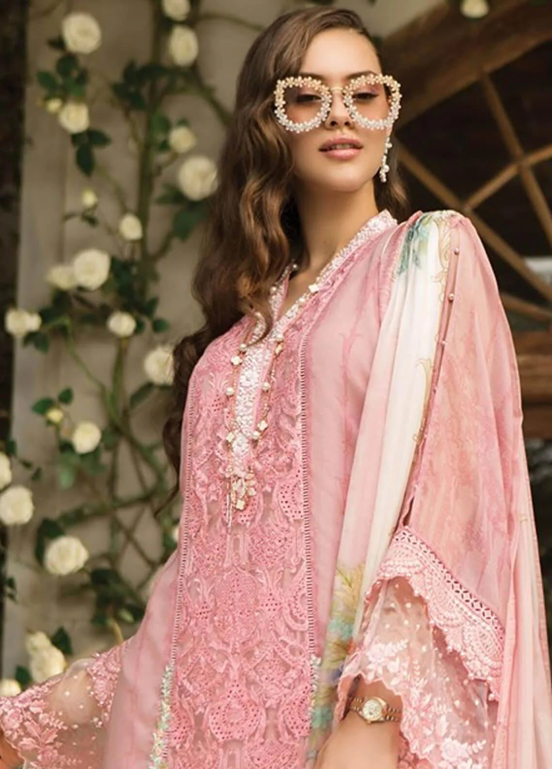 Maria B Pink Printed Lawn Collection Replica