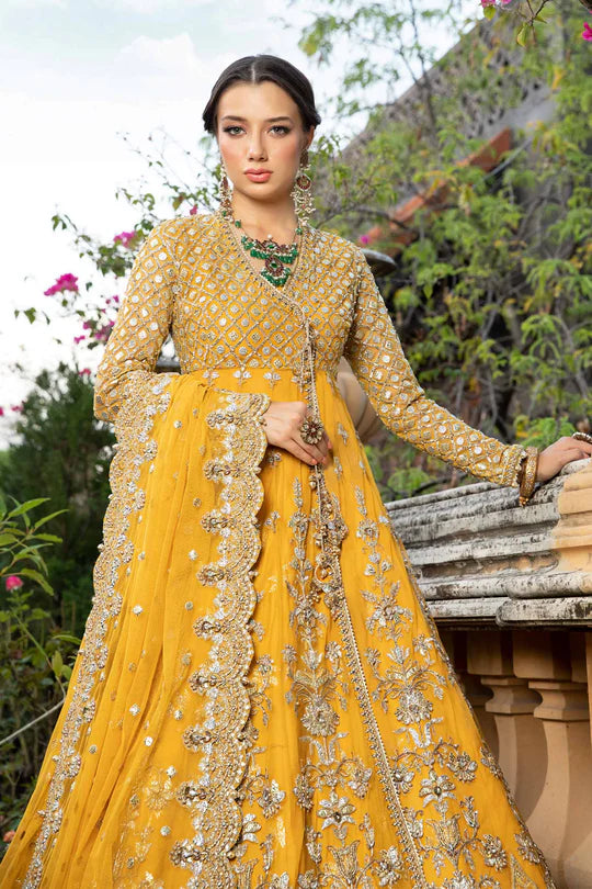 Maria B Yellow Couture Bridal Collection Organza Replica