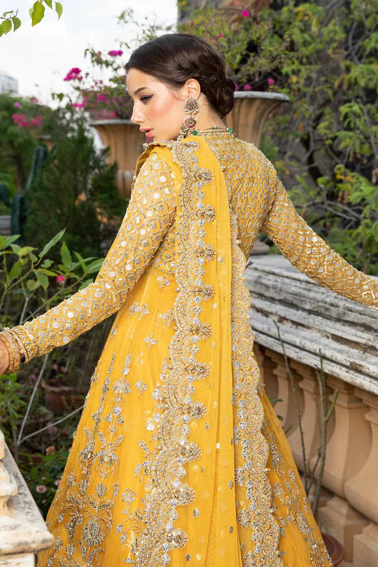 Maria B Yellow Couture Bridal Collection Organza Replica