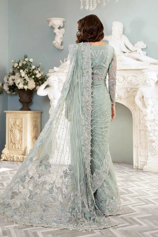 Maria B Grey Net Saree Collection Replica