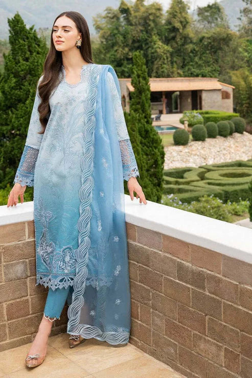 Mushq Blue Digital Printed Lawn Collection Replica