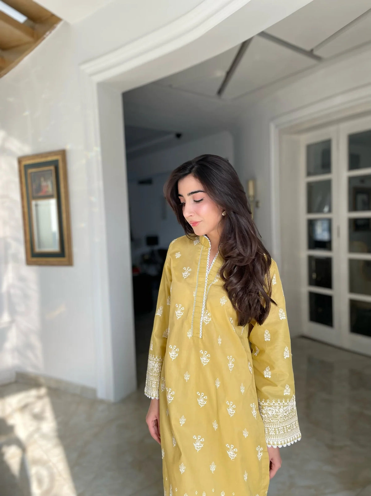 Shrenz Yellow Luxury Lawn Collection