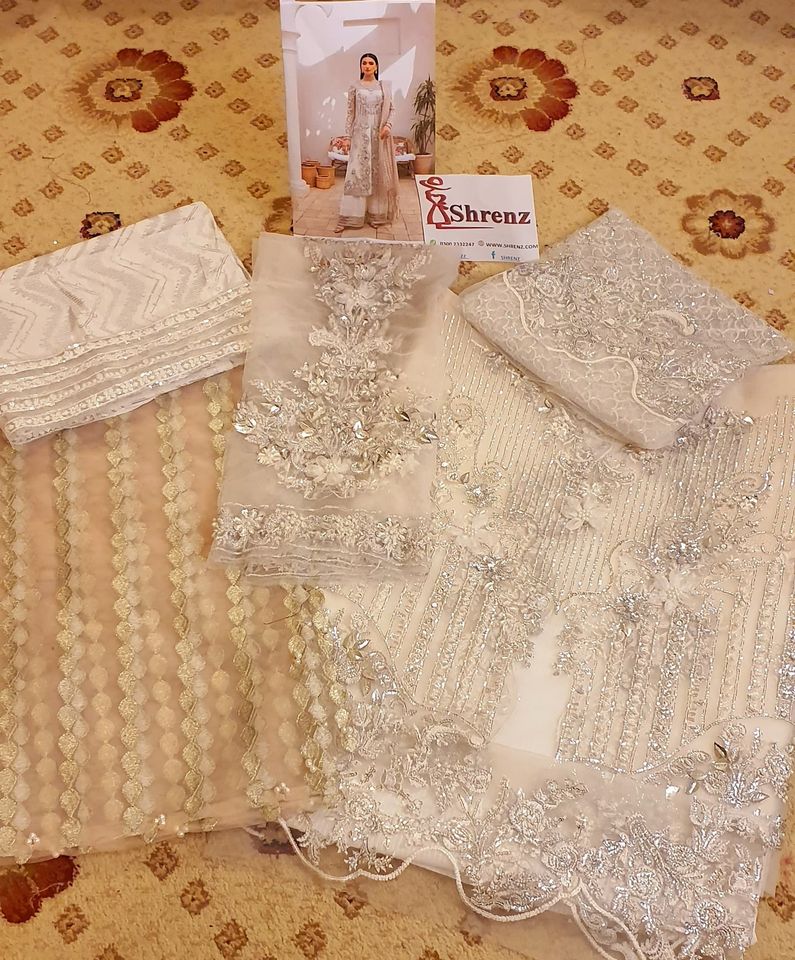 Maryam Hussain White Luxury Collection Net Replica